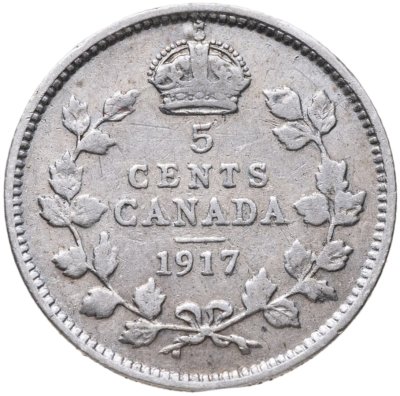 купить Канада 5 центов (cents) 1917