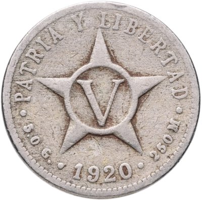 купить Куба 5 сентаво (centavos) 1920