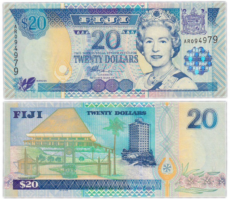 купить Фиджи 20 долларов 2002 (Pick 107)