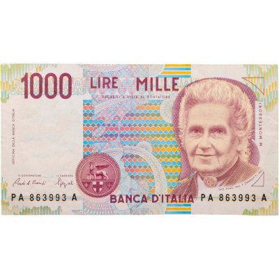купить Италия 1000 лир 1990 "Мария Монтессори. Школа Монтессори"