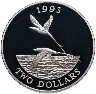купить Бермудские острова 2 доллара 1993 «Птица»