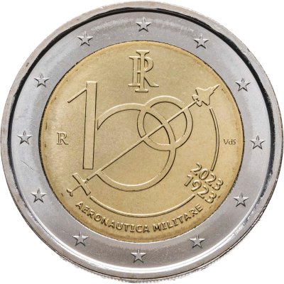купить Италия 2 евро (euro) 2023 100 лет Военно-воздушным силам