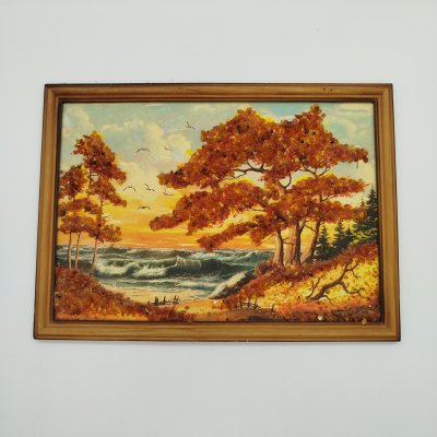 купить Картина "У моря", янтарь, двп, печать, янтарная крошка, Российская Федерация, 1990-2015 гг.