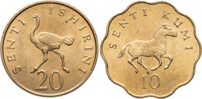 купить Танзания набор монет 1975-1981 (2 штуки) Фауна