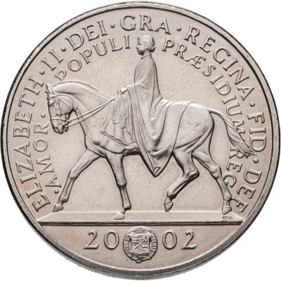 купить Великобритания 5 фунтов (pounds) 2002 50 лет вступления на престол королевы Елизаветы II (золотой юбилей) медно-никелевый сплав