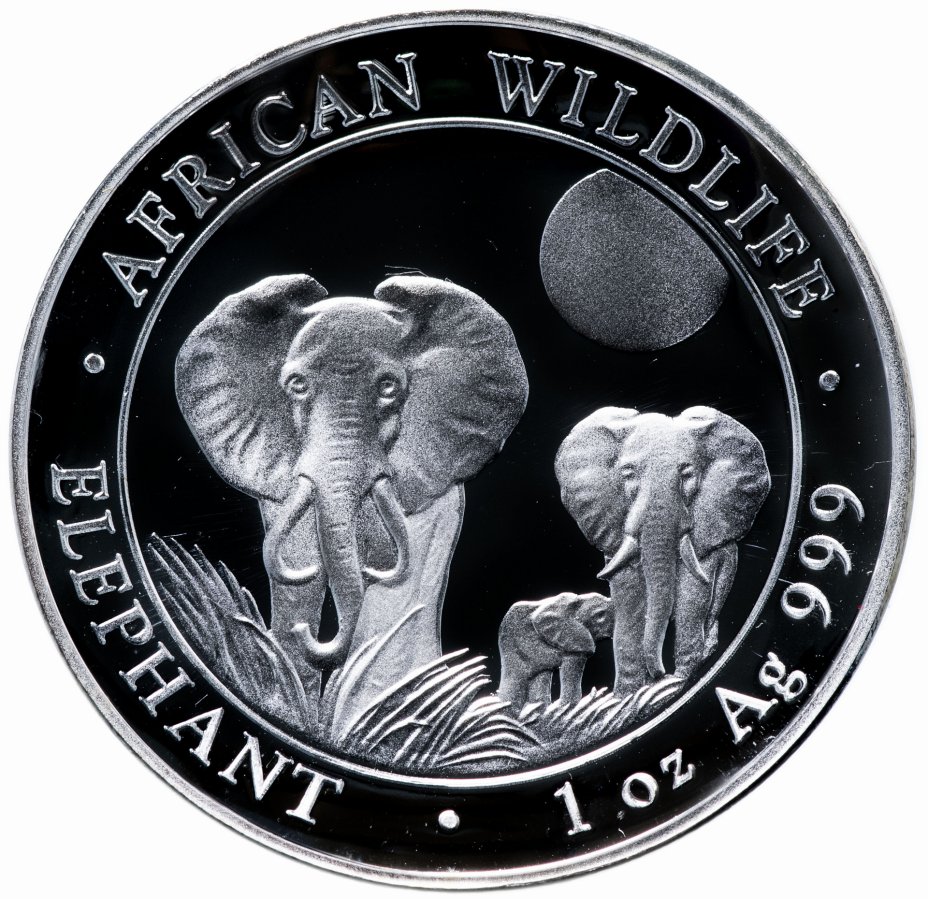 купить Сомали 100 шиллингов 2014  "Слон высокий рельеф", в футляре с сертификатом