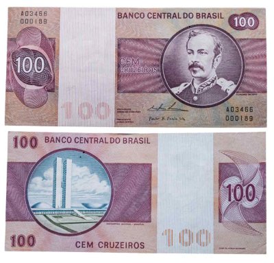 купить Бразилия 100 крузейро 1974-1981 года
