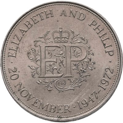 купить Великобритания 25 пенсов (pence) 1972 "Королевская серебряная свадьба"