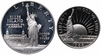 купить США набор монет 1986 S "100 лет Статуе Свободы" в подарочной коробке
