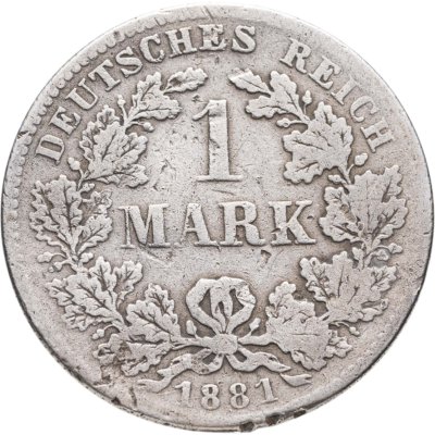купить Германия 1 марка 1881 Знак монетного двора: "F" - Штутгарт