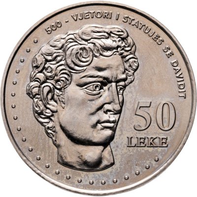 купить Албания 50 леков 2001 "500 лет статуе Давида работы Микеланджело"