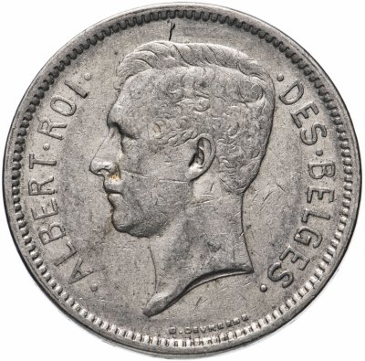 купить Бельгия 5 франков (francs) 1931 Надпись на французском - 'ALBERT ROI DES BELGES'