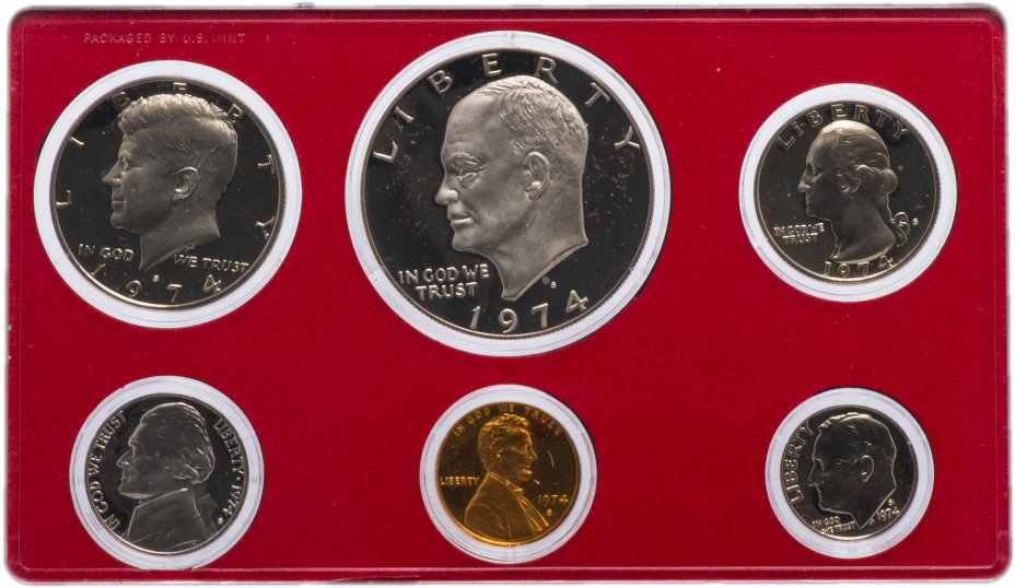 купить США Годовой набор монет 1974 Proof (6 штук) в упаковке