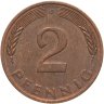 Купить Германия 2 пфеннига 1965-2001,  случайный год