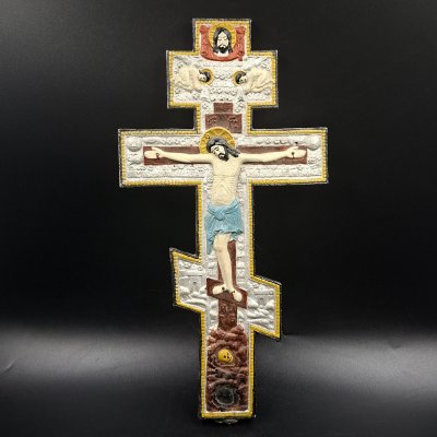 купить Крест напрестольный "Распятие Христово", металл, роспись, Россия, 1990-2010 гг.
