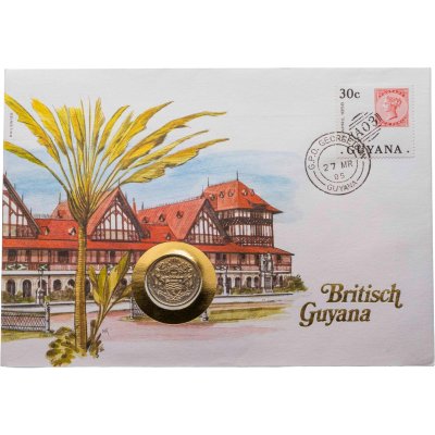 купить Гайана 25 центов (cents) 1985 в конверте с маркой