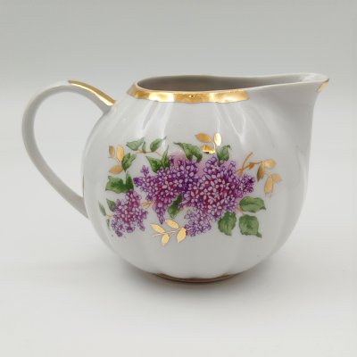 купить Молочник "Сирень", фарфор, деколь, золочение, Дулевский фарфоровый завод (Дулёво), СССР, 1968-1991 гг.