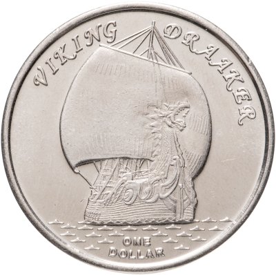 купить Острова Гилберта 1 доллар 2019 "Знаменитые парусники - Драккар - корабль викингов"