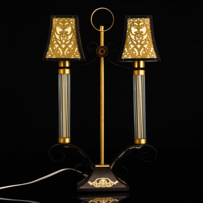 купить Лампа настольная "Дуэт" в оригинальной упаковке, металл, пластик, Московский электроламповый завод (МЭЛЗ), СССР, 1987 г.