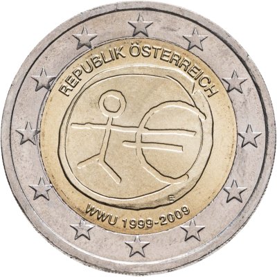 купить Австрия 2 евро 2009 "10 лет Экономическому и валютному союзу"