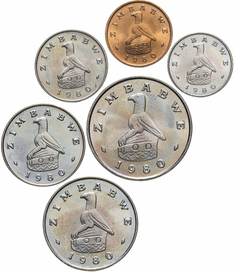 купить Зимбабве набор из 6 монет 1980 в буклете