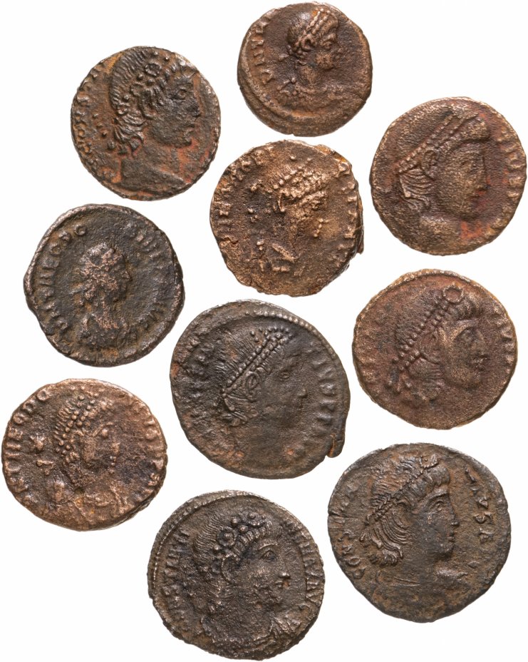 купить 10 монет Римской империи III-V вв (состояние F-VF)