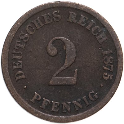 купить Германская Империя, 2 пфеннига 1875"D"