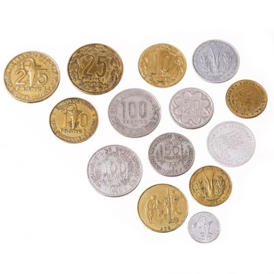 купить Подборка 14-ти монет 1975-1985 гг. конвертируемого франка ВСЕАО и ВЕАС для государств Западной и Центральной Африки