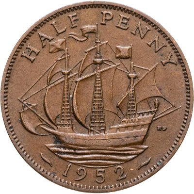 купить Великобритания 1/2 пенни (penny) 1952