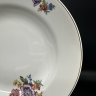 Купить Тарелка суповая с цветочным декором, фаянс, деколь, золочение, Конаковский фаянсовый завод им. М.И. Калинина (ЗиК Конаково), СССР, 1952-1962 гг.