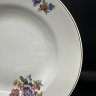 Купить Тарелка суповая с цветочным декором, фаянс, деколь, золочение, Конаковский фаянсовый завод им. М.И. Калинина (ЗиК Конаково), СССР, 1952-1962 гг.