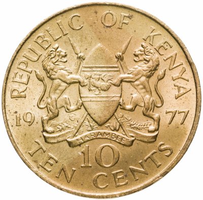 купить Кения 10 центов (cents) 1977