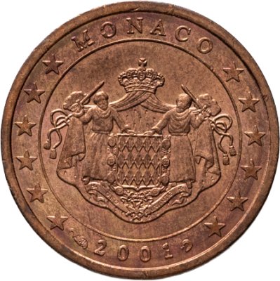 купить Монако 2 цента (cents) 2001