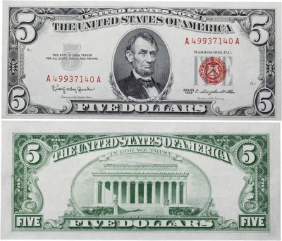 купить США 5 долларов 1963