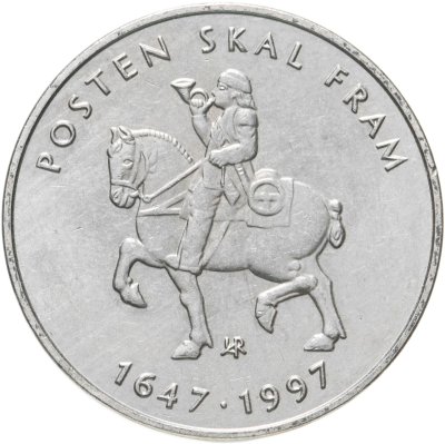 купить Норвегия 5 крон 1997 "350 лет Норвежской почтовой службе"