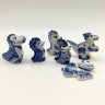 Купить Набор из шести статуэток "Драконы", Гжель, фарфор, роспись, Россия, 1990-2015 гг.