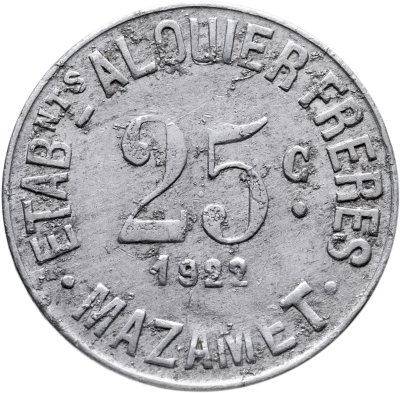 купить Франция, Коммуна Мазаме, нотгельд 25 сантимов 1922