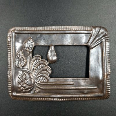 купить Пряжка женская поясная прямоугольной формы с цветочным декором в стиле модерн, металл, штамповка, Российская империя, 1890-1915 гг.