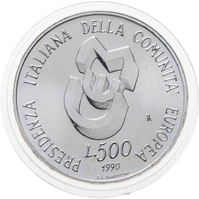купить Италия 500 лир (lire) 1990 "Итальянское президентство в Европейском экономическом сообществе" в футляре