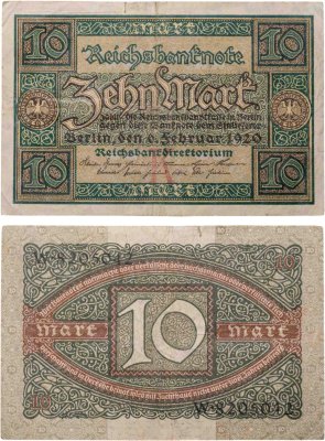 купить Германия 10 марок 1920
