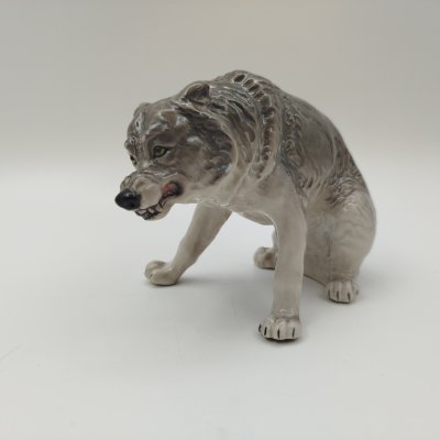 купить Статуэтка "Волк", Астраханская фарфоровая фабрика, фарфор, роспись, Российская Федерация, 1991-2000 гг.