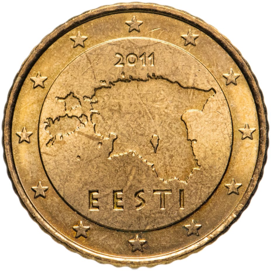 Монета эстония 50 евроцентов (euro cent) 2011 стоимостью 210 руб.