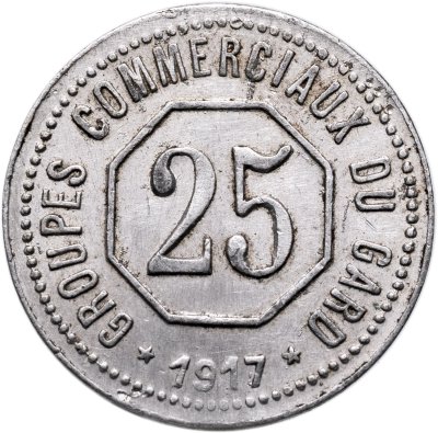 купить Франция, департамент Гар, нотгельд 25 сантимов 1917