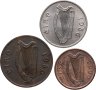 Купить Ирландия набор из 3 монет 1, 2 и 5 пенсов 1980, 1986, 2000
