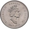 Купить Канада 25 центов (квотер, quarter dollar) 1992 "125 лет Конфедерации Канада - Онтарио"