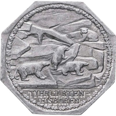купить Германия, Нюрнберг (нотгельды) 20 пфеннигов 1919 "Белые медведи в зоопарке"