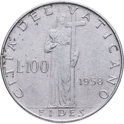 купить Ватикан 100 лир (lire) 1958