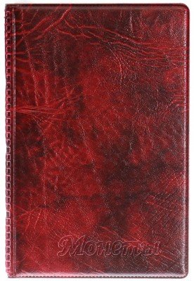 Купить Монетник "Комби" 132 ячейки (8 листов) красный
