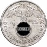 Купить Германия, Третий Рейх 5 рейхсмарок (reichsmark) 1936-1939 орел со свастикой
