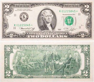 купить США 2 доллара 1976 года (Pick 461) K-Даллас *-серия замещения